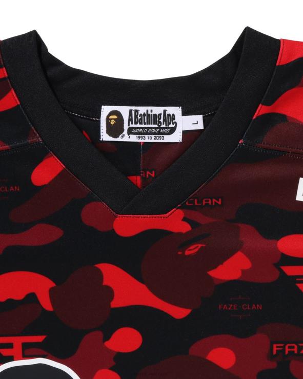 אדום בהיר644LV262 גברים חולצת הוקי של bape x faze שבט
