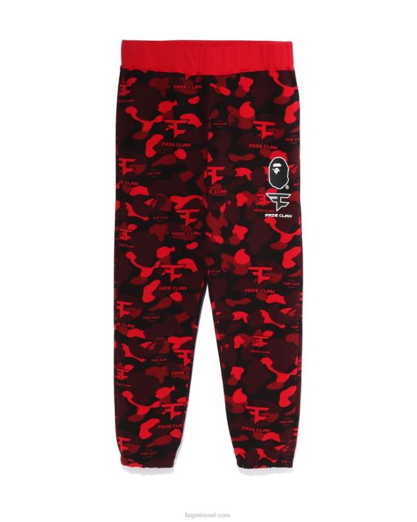 אדום בהיר644LV271 גברים מכנסי טרנינג של bape x faze שבט