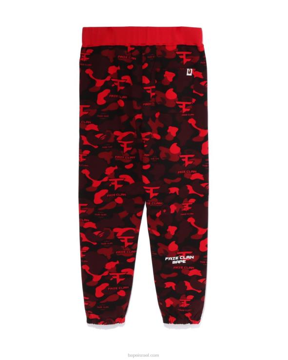 אדום בהיר644LV271 גברים מכנסי טרנינג של bape x faze שבט