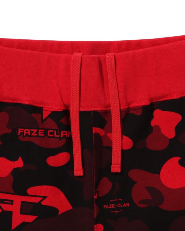 אדום בהיר644LV271 גברים מכנסי טרנינג של bape x faze שבט