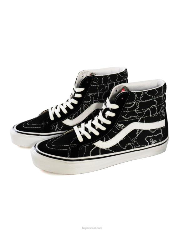 שָׁחוֹר644LV724 גברים bape x vans line abc camo sk8-hi