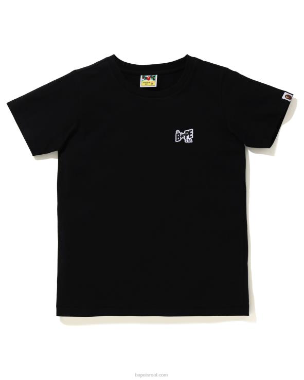שָׁחוֹר A Bathing Ape 644LV1001 נשים לוגו טי נקודה אחת