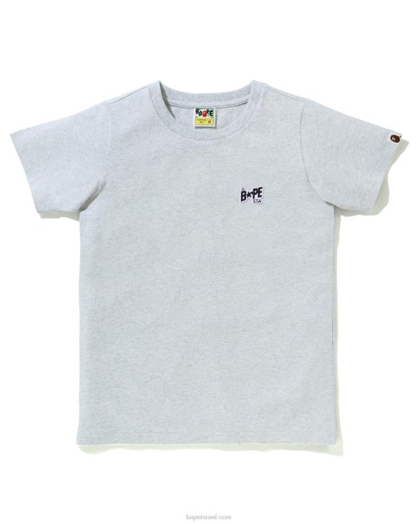 אפור A Bathing Ape 644LV1002 נשים לוגו טי נקודה אחת