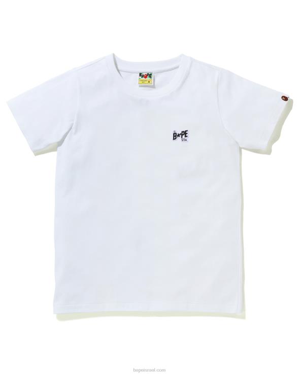 לבן A Bathing Ape 644LV1004 נשים לוגו טי נקודה אחת