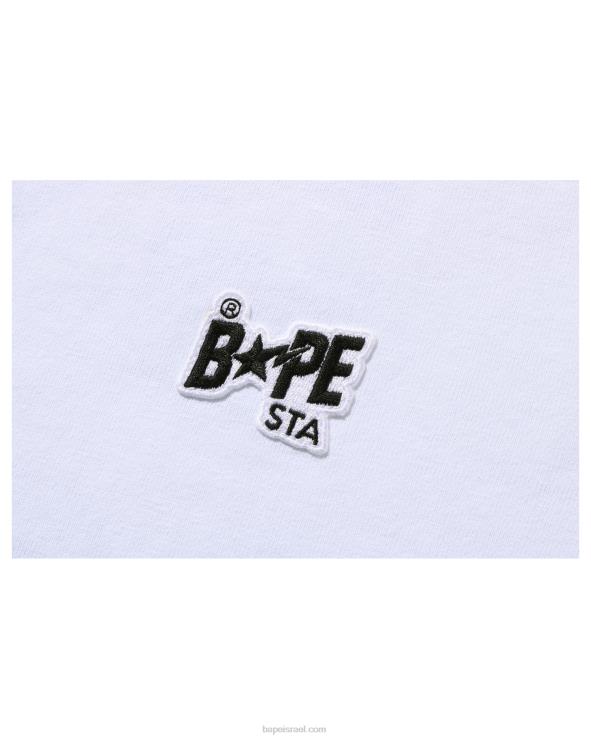 לבן A Bathing Ape 644LV1004 נשים לוגו טי נקודה אחת