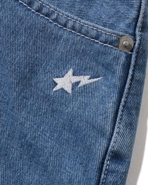 דֵנִים A Bathing Ape 644LV1005 נשים חצאית מיני ג'ינס עם מספר גופנים