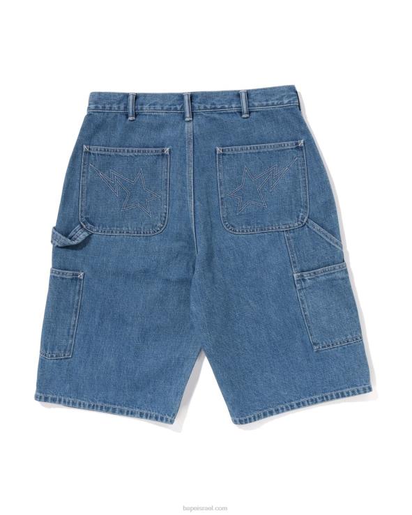 דֵנִים A Bathing Ape 644LV100 גברים מכנסי צייר קצרים ג'ינס