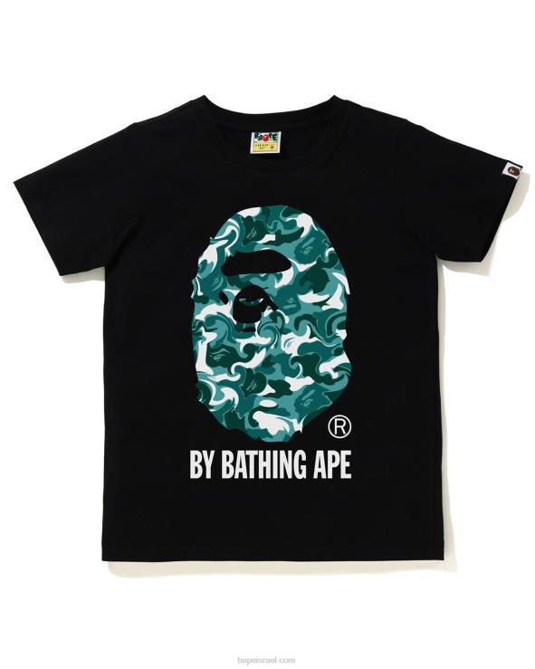 שָׁחוֹר A Bathing Ape 644LV1014 נשים טי קמו שיש