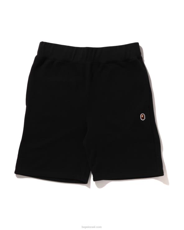 שָׁחוֹר A Bathing Ape 644LV102 גברים מכנסי זיעה קצרים בראש