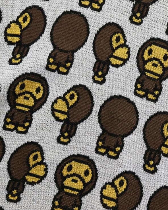 לבן A Bathing Ape 644LV1023 נשים סוודר סרוג אוברסייז בייבי מילו