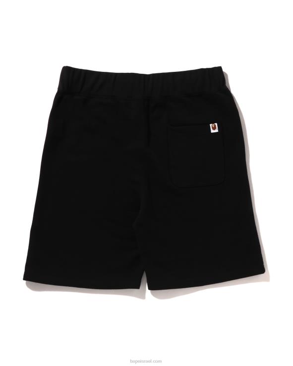 שָׁחוֹר A Bathing Ape 644LV102 גברים מכנסי זיעה קצרים בראש