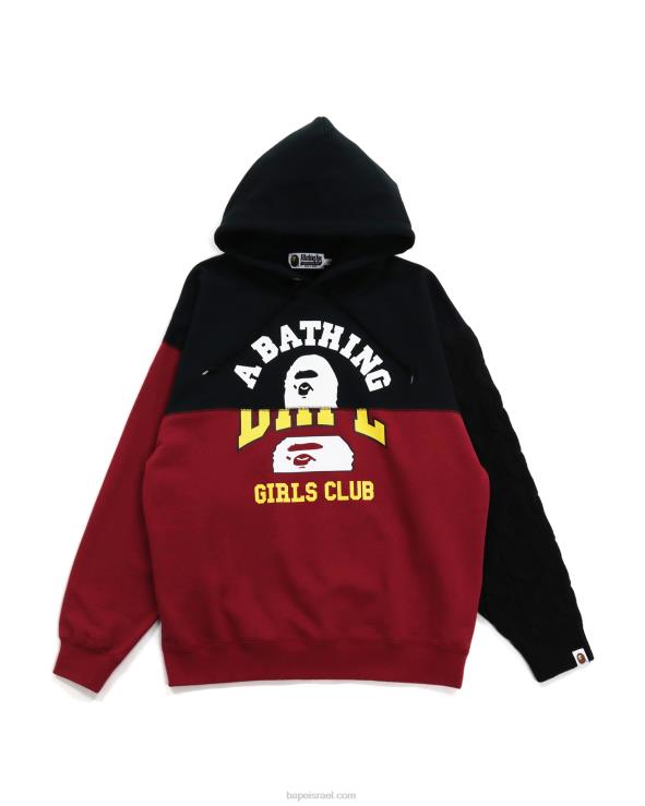 שָׁחוֹר A Bathing Ape 644LV1030 נשים שרוול סרוג כבל עגינה סוודר גדול מדי