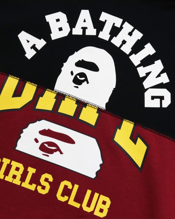 שָׁחוֹר A Bathing Ape 644LV1030 נשים שרוול סרוג כבל עגינה סוודר גדול מדי