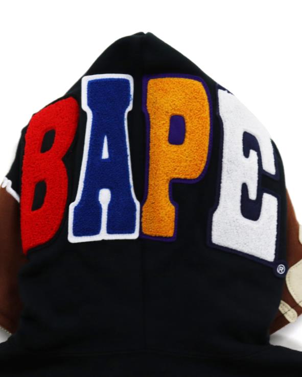 שָׁחוֹר A Bathing Ape 644LV1036 נשים קפוצ'ון שני עם רוכסן מלא