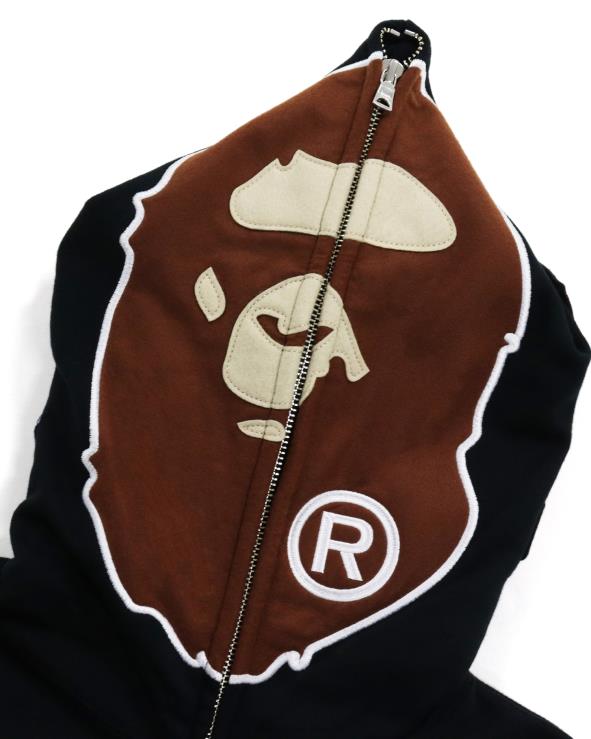 שָׁחוֹר A Bathing Ape 644LV1036 נשים קפוצ'ון שני עם רוכסן מלא