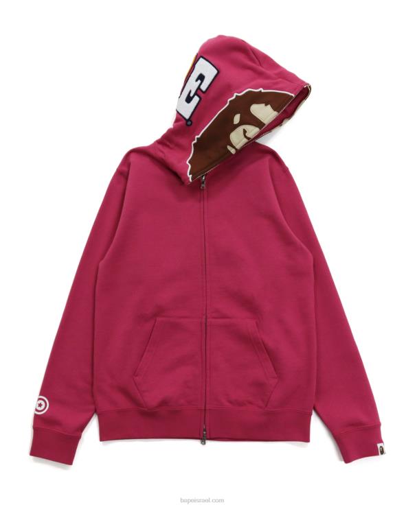 ורד קרמין A Bathing Ape 644LV1037 נשים קפוצ'ון שני עם רוכסן מלא