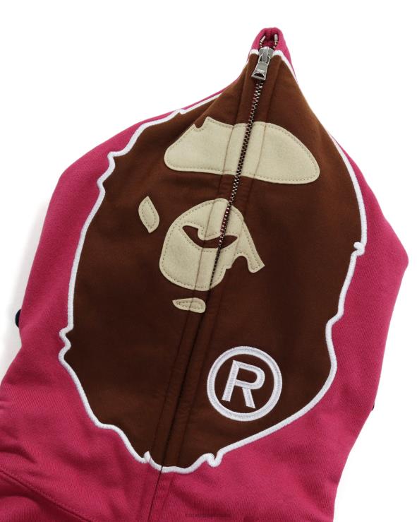 ורד קרמין A Bathing Ape 644LV1037 נשים קפוצ'ון שני עם רוכסן מלא