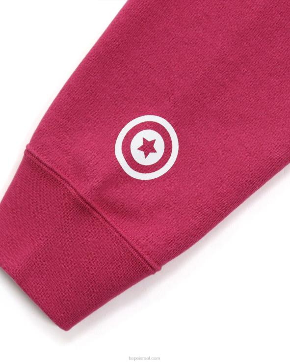 ורד קרמין A Bathing Ape 644LV1037 נשים קפוצ'ון שני עם רוכסן מלא