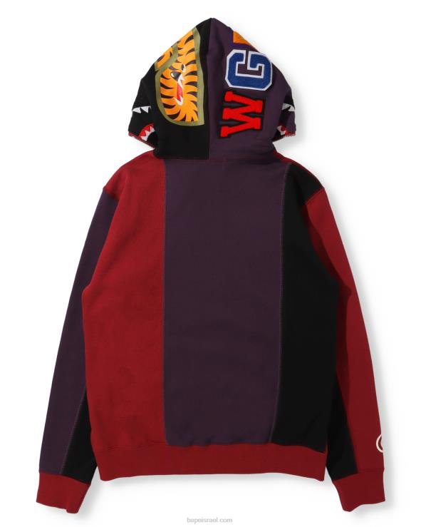 שָׁחוֹר A Bathing Ape 644LV1039 נשים קפוצ'ון כריש עגינה עם רוכסן מלא