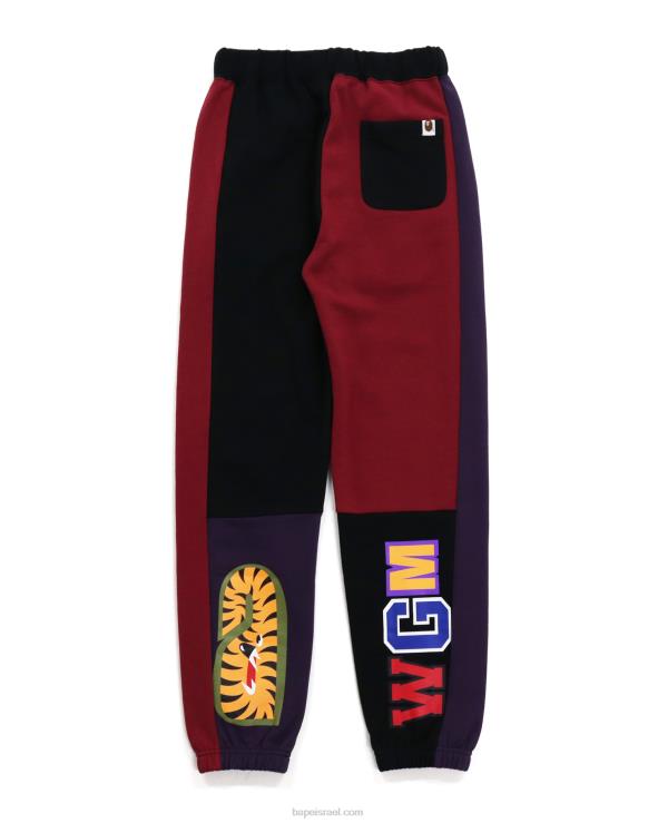 שָׁחוֹר A Bathing Ape 644LV1047 נשים מכנסי טרנינג כרישים מטורפים