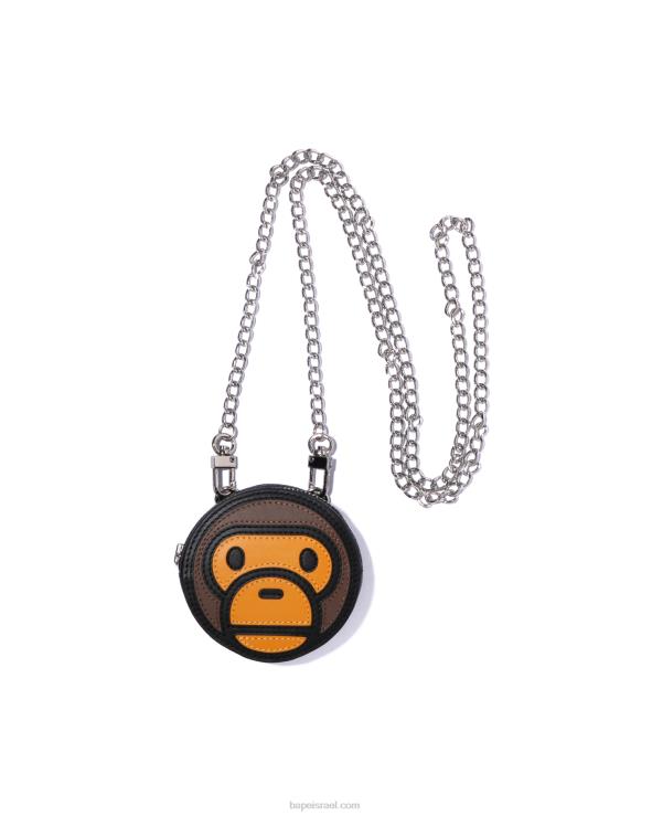 שָׁחוֹר A Bathing Ape 644LV1067 נשים תיק כתף מיני בייבי מילו