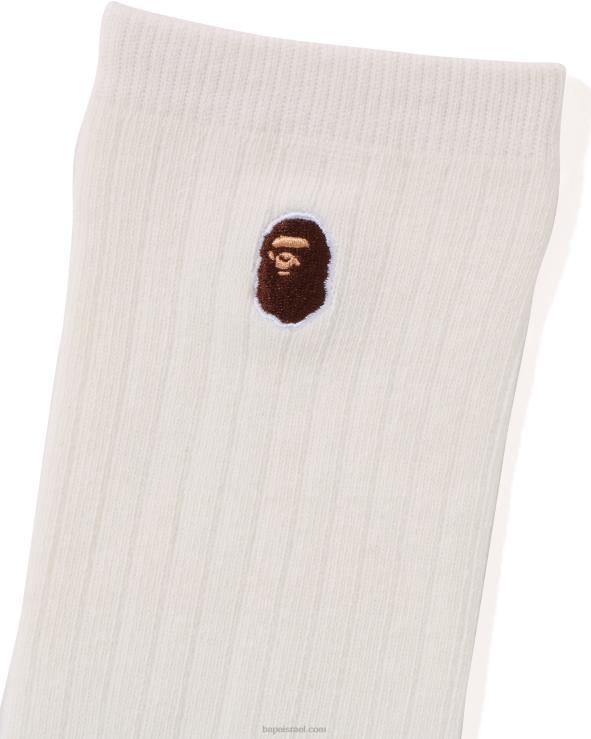 לבן A Bathing Ape 644LV1072 נשים ראש גרבי נקודה אחת