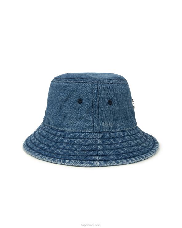 דֵנִים A Bathing Ape 644LV1084 נשים כובע דלי ג'ינס
