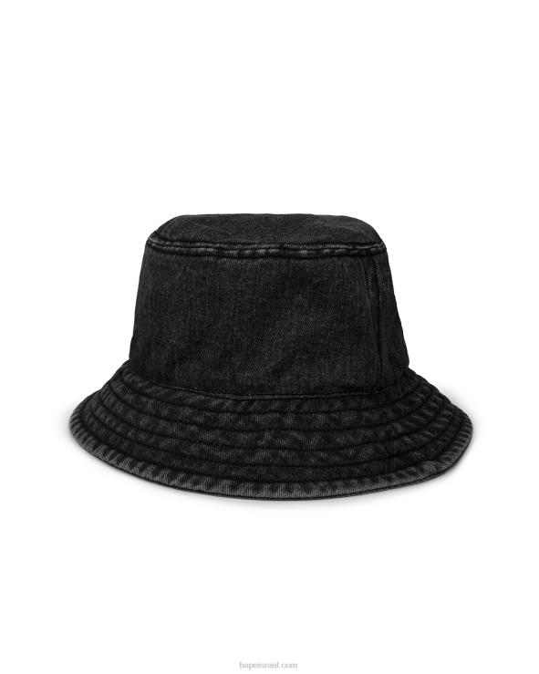 שָׁחוֹר A Bathing Ape 644LV1086 נשים כובע דלי ג'ינס