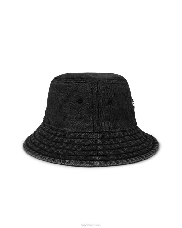 שָׁחוֹר A Bathing Ape 644LV1086 נשים כובע דלי ג'ינס