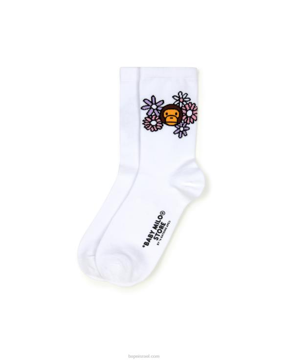 לבן A Bathing Ape 644LV1099 נשים גרביים של בייבי מילו