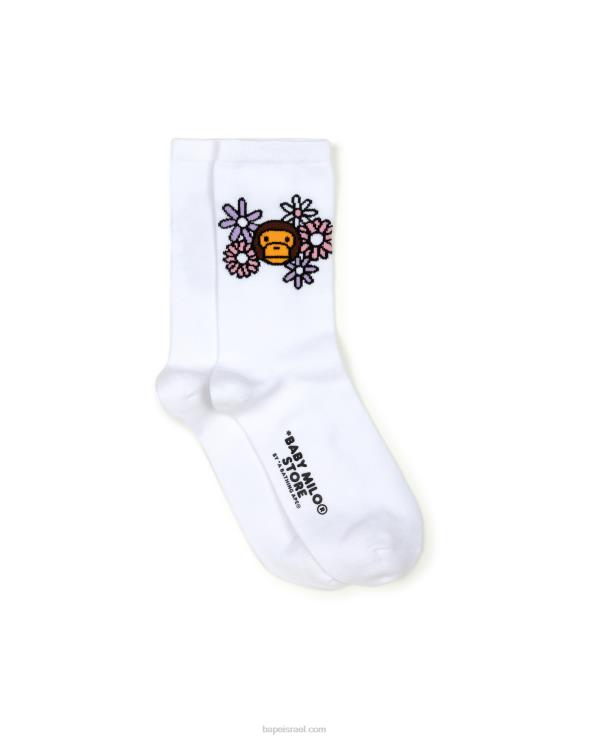 לבן A Bathing Ape 644LV1099 נשים גרביים של בייבי מילו