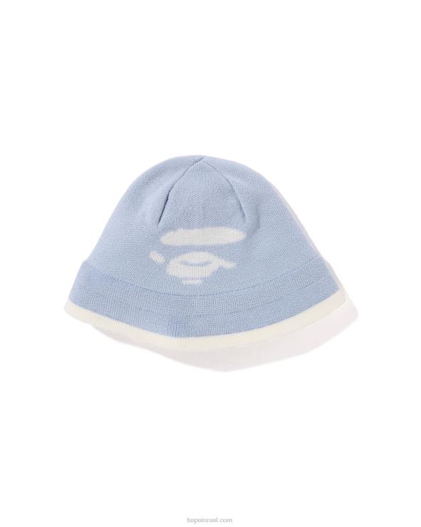 כחול בהיר A Bathing Ape 644LV1104 נשים כובע סרוג פנים