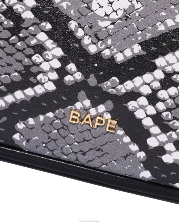 אפור A Bathing Ape 644LV1109 נשים תיק יד בדוגמת נחש