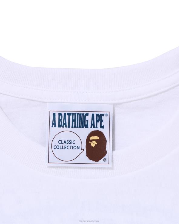 לבן A Bathing Ape 644LV110 גברים טי צל