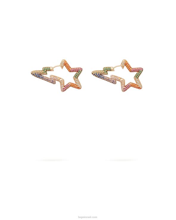 זהב A Bathing Ape 644LV1112 נשים עגילי קריסטל לוגו