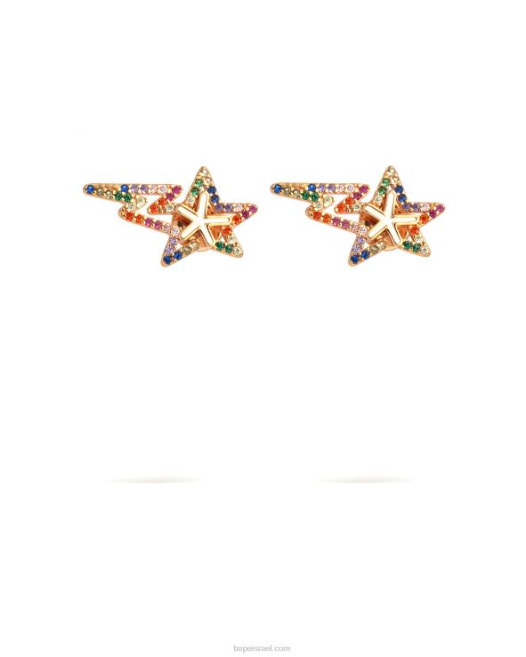 זהב A Bathing Ape 644LV1123 נשים עגילי קריסטל לוגו