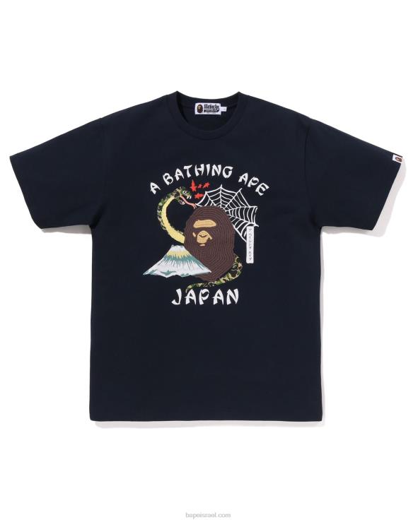 כחול כהה A Bathing Ape 644LV114 גברים טי תרבות יפנית
