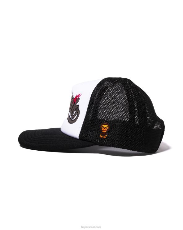 שָׁחוֹר A Bathing Ape 644LV1141 נשים כובע רשת רקמת baby milo