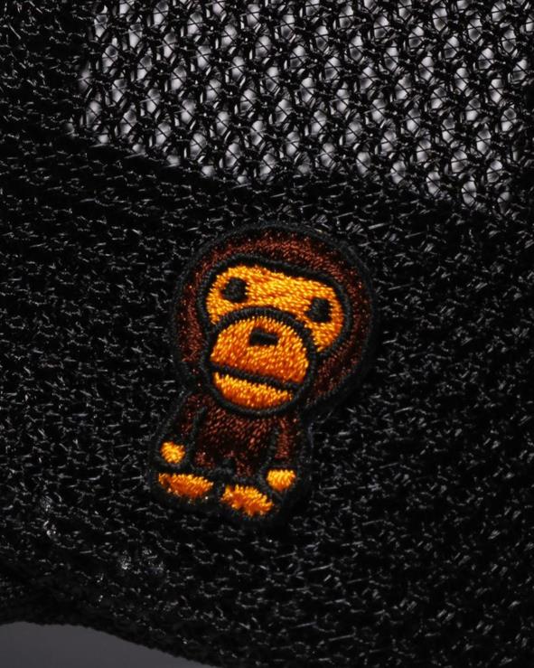 שָׁחוֹר A Bathing Ape 644LV1141 נשים כובע רשת רקמת baby milo