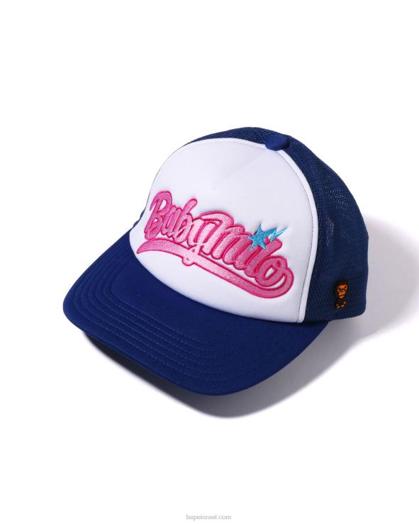 כְּחוֹל A Bathing Ape 644LV1142 נשים כובע רשת רקמת baby milo