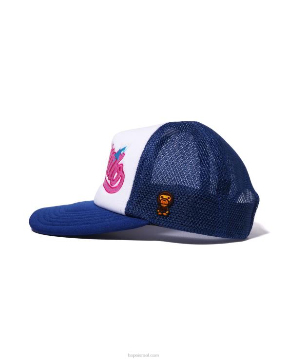כְּחוֹל A Bathing Ape 644LV1142 נשים כובע רשת רקמת baby milo