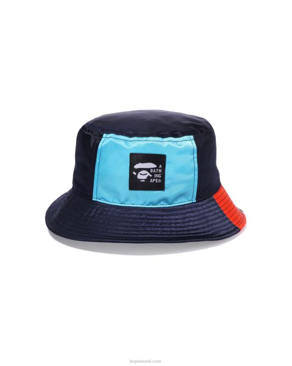קייס A Bathing Ape 644LV1148 נשים כובע דלי בלוק צבעוני