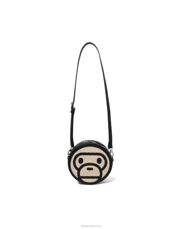 שָׁחוֹר A Bathing Ape 644LV1151 נשים תיק כתף בייבי מילו