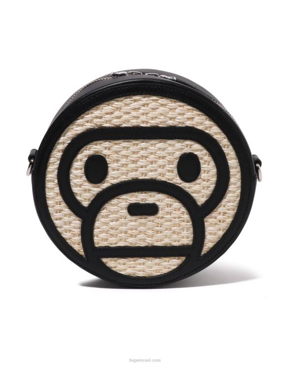 שָׁחוֹר A Bathing Ape 644LV1151 נשים תיק כתף בייבי מילו