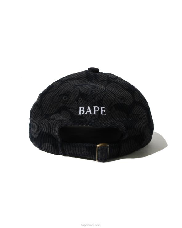 כחול כהה A Bathing Ape 644LV1154 נשים כובע פאנל קמו קורדרוי מוצק