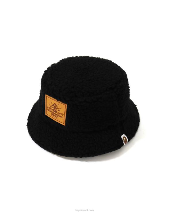 שָׁחוֹר A Bathing Ape 644LV1155 נשים כובע דלי מתהפך ראשון מסוג camo boa