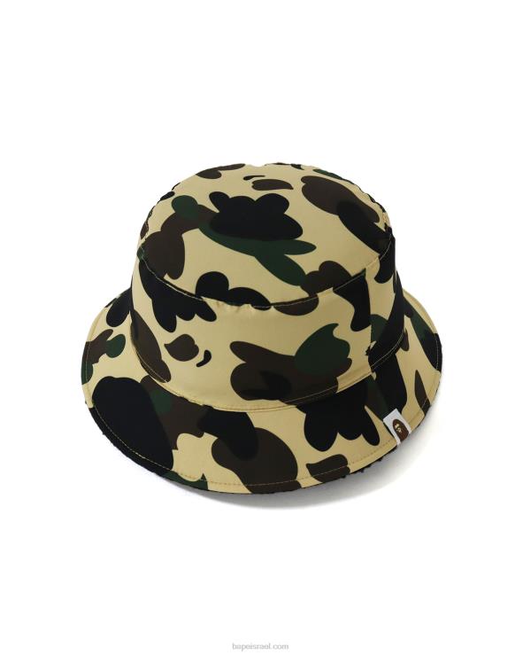 שָׁחוֹר A Bathing Ape 644LV1155 נשים כובע דלי מתהפך ראשון מסוג camo boa