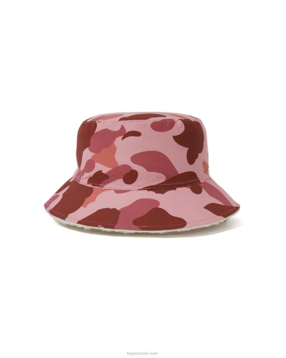 לבן A Bathing Ape 644LV1156 נשים כובע דלי מתהפך ראשון מסוג camo boa