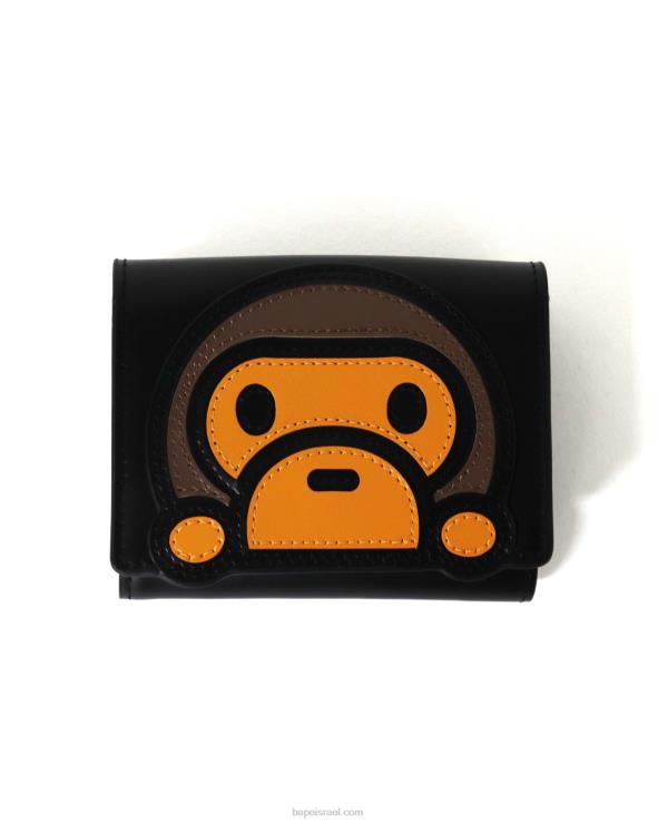 שָׁחוֹר A Bathing Ape 644LV1158 נשים ארנק עור baby milo