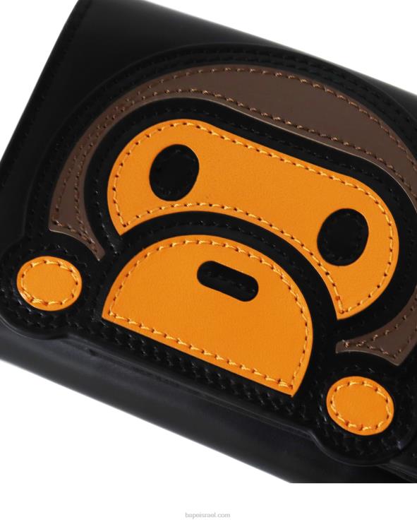 שָׁחוֹר A Bathing Ape 644LV1158 נשים ארנק עור baby milo